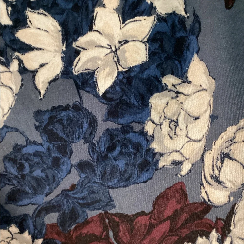 NEVER WORN LOFT 100% COTTON LINED PENCIL SKIRT BEAUTIFUL BLUE FLORAL 8